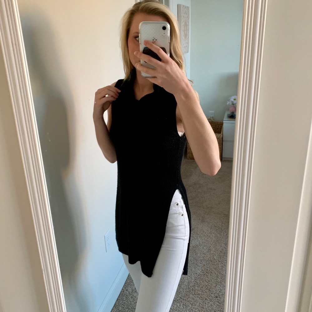 Black cowl neck sweater top